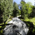 Lower Dalles Creek Falls plummets down a rock face