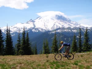 Mountain Biking at Crystal Mountain photo courtesy Crystal Mountain Hotels