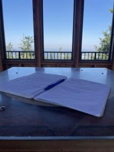 Log book in the new Mount Peak Lookout Tower