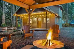 Covered fire pit at Paradise Getaway
